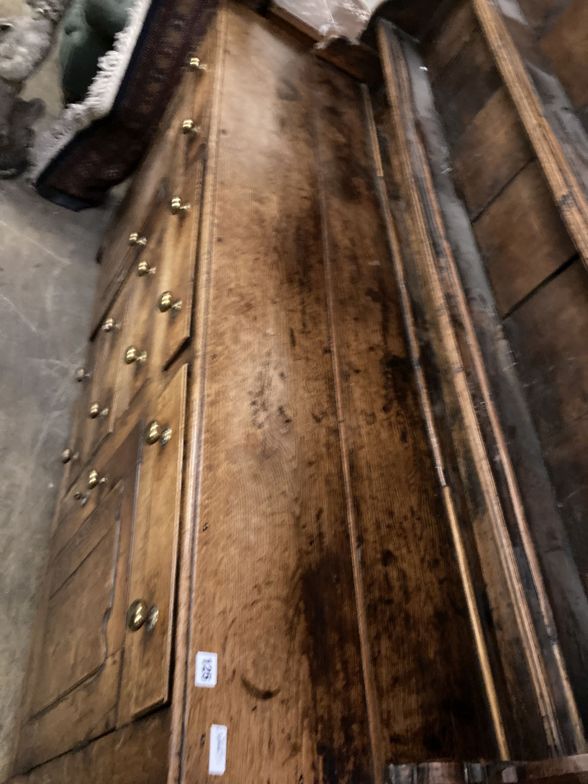 A George III oak dresser, width 170cm, depth 52cm, height 208cm